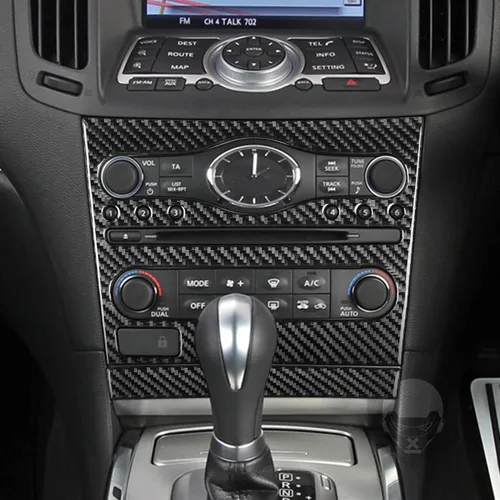 Vista 2 de NVCNX Real Premium Kit de Moldura de Consola Interior de Fibra de Carbono Cubierta de Panel de Engranajes Panel AC CD Tablero de Coche Compatible