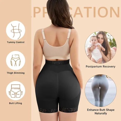 Vista 4 de KELLYLEE Ropa interior moldeadora para mujer con control de abdomen, cintura alta, levanta glúteos, pantalones cortos de compresión, ropa