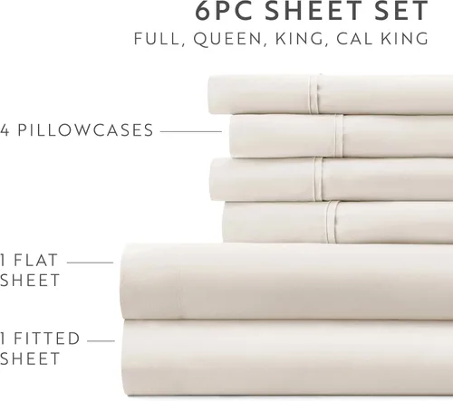 Vista 125 de ienjoy Home Linen Market - Juego de sábanas de 6 piezas, color rubor, tamaño King Blush