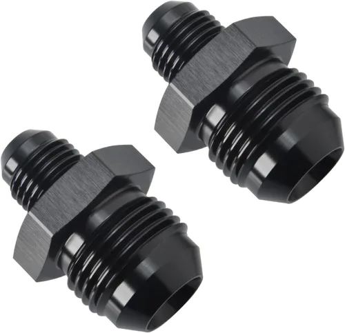 Vista 33 de 3AN macho a 3AN macho Flare 45 grados Unión acoplador adaptador de montaje aluminio negro