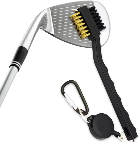 Vista 6 de ATTRACTIVE Juego de toallas de golf, toalla de golf y un cepillo de golf, toallas de microfibra con patrón de gofre, cepillos de golf con clip