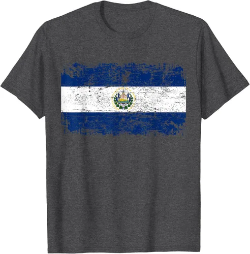 Vista 30 de EL SALVADOR Bandera Vintage Hombres Mujeres Niños Camiseta EL SALVADOR