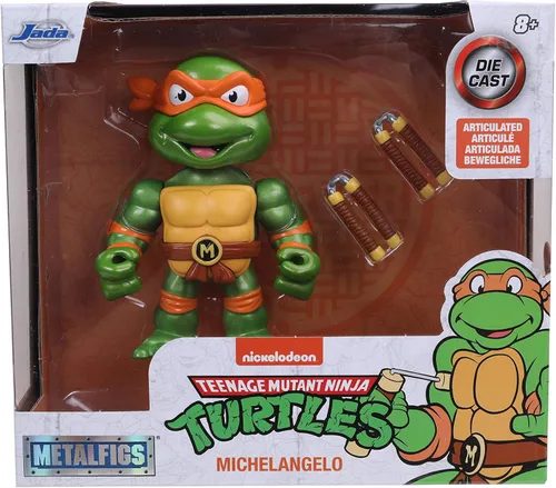Vista 7 de Teenage Mutant Ninja Turtles Michelangelo Figuras fundidas a presión de 4 pulgadas