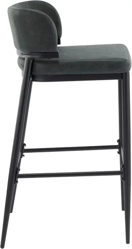 Vista 5 de Christopher Knight Home Ebany - Juego de 2 taburetes de bar con marco de metal, silla de cocina tapizada, sillas de bistró con respaldo curvado