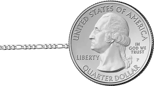 Vista 3 de Savlano Collar de cadena de eslabones Figaro de plata de ley 925 de 0.039 pulgadas (0.059in) italiano sólido viene con una caja de regalo