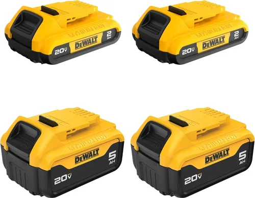 Vista 10 de DEWALT Batería de iones de litio de 20 V máximo, 2 Ah y 4 Ah, paquete de 4, indicadores de carga LED de indicador de combustible (DCB324-4)