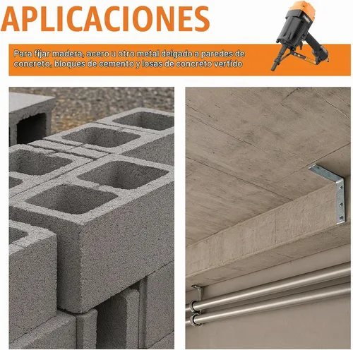 Vista 4 de Freeman PSSCP Clavadora Neumática para Concreto de Pin Único de 3" con Estuche Pistola de Clavos Neumática de Servicio Pesado para Madera, Acero