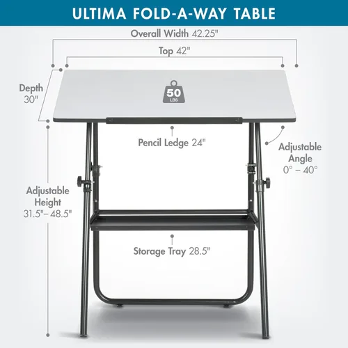 Vista 2 de Studio Designs 19652 Ultima Fold A Way Mesa, color negro