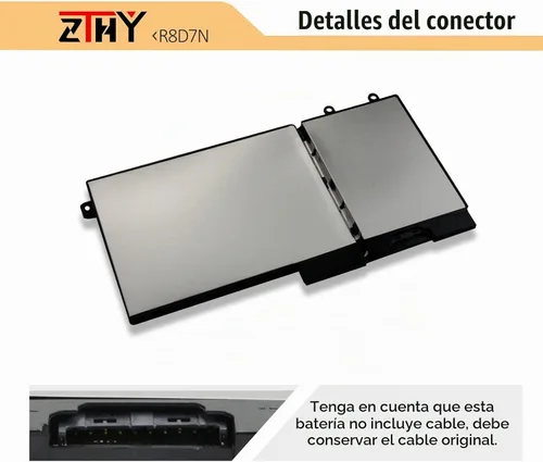 Vista 4 de Reemplazo de batería para laptop 51Wh R8D7N 1V1XF para Dell Precision 3540