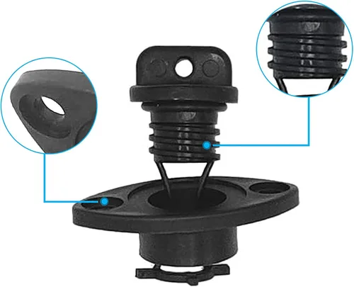 Vista 5 de Kit de tapones de drenaje de kayak, tapones de rosca para kayak, canoa, barco con tornillos, herrajes