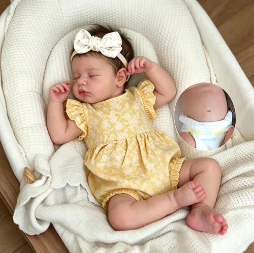 Vista 5 de Zero Pam Muñeca de bebé de silicona completa de 20 pulgadas, muñecas Reborn de silicona de cuerpo completo, muñeca de bebé realista, niña