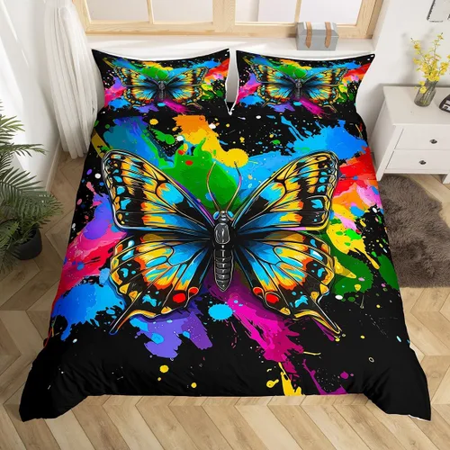 Vista 9 de Funda de edredón de caballo blanco y marrón, juego de ropa de cama 3D de animales de granja occidental para niñas y niños, funda de edredón
