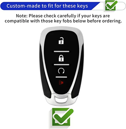Vista 2 de Funda para llavero Chevy Volt EV EUV Bolt Spark Traverse Trailblazer LT Trax Sonic Equinox Smart Key Shell (oro-negro)