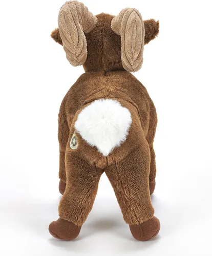 Vista 7 de The Petting Zoo Peluche de oveja de cuerno grande, regalos para niños, animales del zoológico Wild Onez, juguete de peluche de oveja, 12 pulgadas