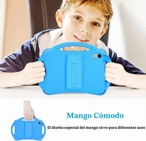 Vista 3 de TopEsct Funda infantil para iPad mini 7 (A17 Pro) 2024/iPad Mini6 2021, funda de silicona a prueba de golpes con soporte de asa para iPad mini