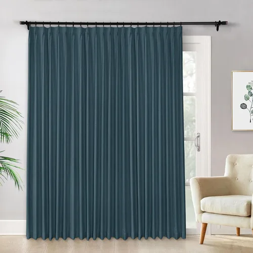 Vista 20 de Macochico Cortinas opacas de lino plisadas para oscurecer la habitación, panel con aislamiento térmico para dormitorio, sala de estar, sala