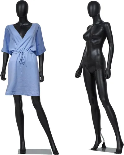 Vista 15 de Maniquí femenino con forma de vestido en exhibición - Maniquí completo ajustable y desmontable de 69 pulgadas, torso de maniquí para costura