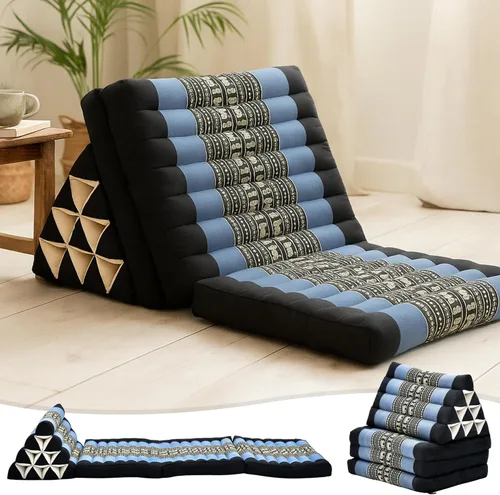Vista 68 de Leewadee - Cojín Tailandés plegable para el suelo con respaldo para TV, sala de estar, colchón para exterior, 65.7 x 20.9 x 11.8 pulgadas, Kapok