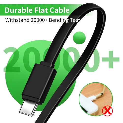 Vista 5 de Herfair Cable de carga múltiple (paquete de 2) Cable de carga universal 6 en 1 Cable de alimentación para múltiples dispositivos con conectores Negro