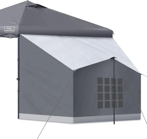 Vista 17 de KAMPKEEPER Side Tent,1/2 Person Camping Tent for 10' x 10' Pop Up Canopy, Easy Set Up Gazebo,Compatible with 10' Wide Canopy Tent(Canopy Not