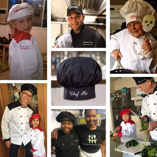 Vista 2 de Personalizado personalizado Chef Hat Ajustable Elástico Baker Cocina Cocina Chef Cap
