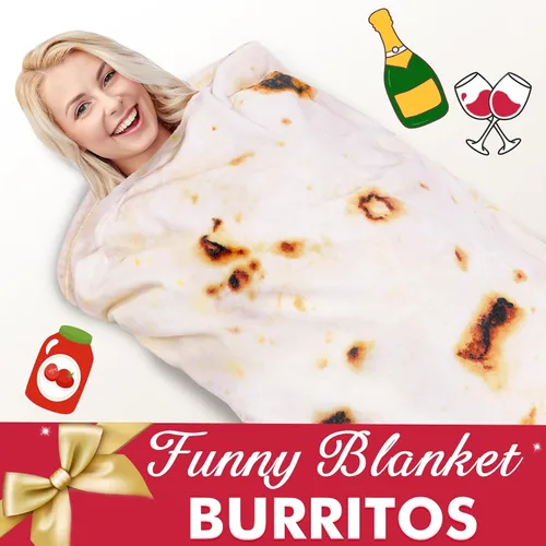 Vista 4 de Jorbest Manta de Tortilla de Burrito para Regalo de Cumpleaños para Mujeres, Hombres, Adolescentes, Niños y Niñas, Manta de Comida de Tortilla