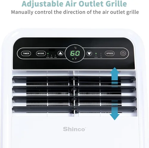 Vista 6 de Shinco 8,000 BTU - Aire acondicionado portátil, unidad de AC portátil con función de enfriamiento incorporada, modos de deshumidificador