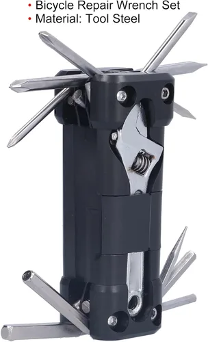 Vista 6 de Repair Wrench Set 16 in 1, Repair Tool Kits, Multi Function Mechanic Tool Kit with Folding Storage, Portable Repair Tool for Outdoor Cycling and