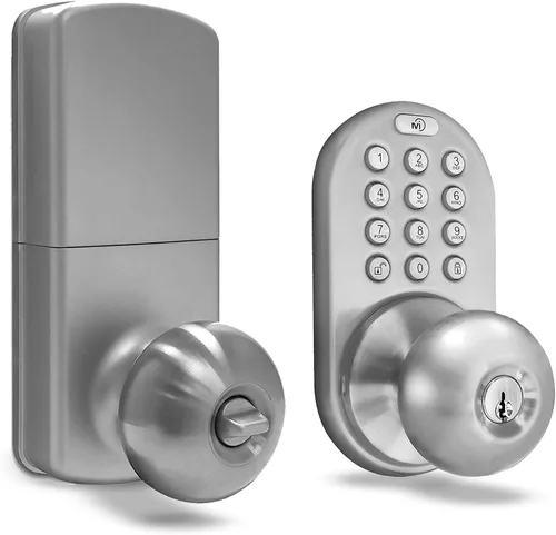 Vista 8 de MiLocks TKK-02OB: cerradura digital para puerta con teclado electrónico, bronce aceitado, teclado con función de bloqueo Bronce frotado con aceite