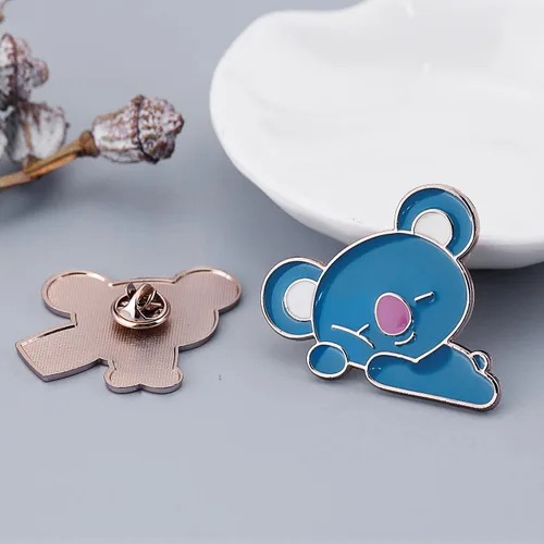 Vista 4 de 2pcs KPOP Brooch KPOP Merchandise Set KPOP Army Bangtan Cute Enamel Lapel Pin KPOP Gift for Children Women Clothing Backpack