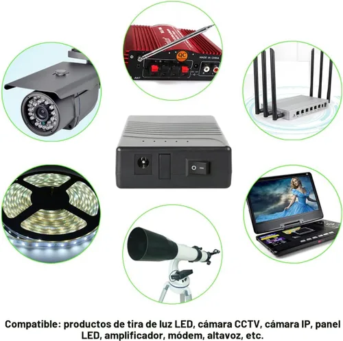 Vista 5 de TalentCell Banco de Energía 12V, Batería de Iones de Litio Recargable de 12V 3000mAh de Salida DC con Cargador para Tira/Luz/Panel/Amplificador LED