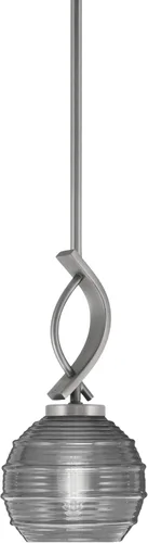 Vista 68 de Toltec Lighting Cavella Stem Colgado Mini colgante, acabado grafito, vidrio de muselina blanca de 4 pulgadas