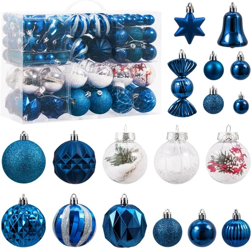 Vista 24 de 111 bolas de Navidad negras y transparentes, inastillables Negro