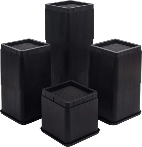 Vista 11 de BTSD-home Elevadores de cama de 2 o 4 pulgadas, resistentes, apilables, elevadores de muebles para sofá, mesa, silla, cama, bloques de elevadores