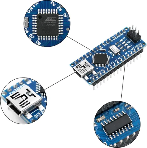 Vista 3 de Nano V3.0, Nano Board ATmega328P 5V 16M - Placa microcontrolador compatible con Arduino IDE (Nano x 3 con cable USB)