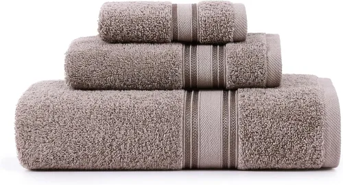 Vista 20 de LANE LINEN Juego de toallas de baño de lujo, 3 piezas, 100% algodón, secado rápido, extra aborbentes, juego de toallas súper suaves, 1 toalla de Gris
