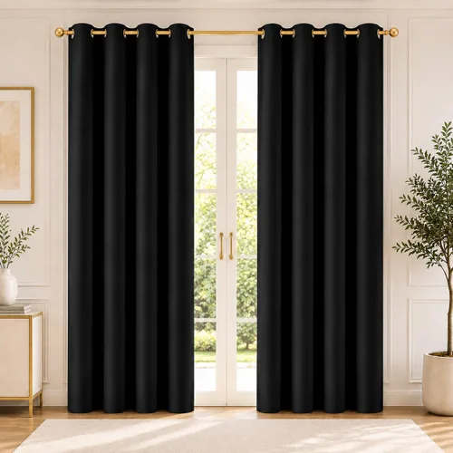 Vista 24 de Deconovo Cortinas 100% opacas de 84 pulgadas de largo para dormitorio con Gris ceniza
