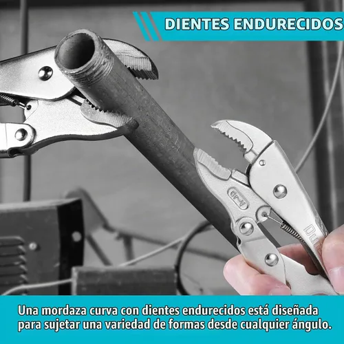 Vista 7 de DURATECH Alicates de bloqueo de mandíbula curvada de 7 pulgadas, construcción premium Cr-V, alicates de bloqueo con cortador de alambre, aptos