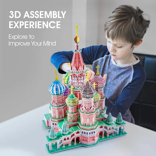 Vista 4 de CubicFun World's Great Architectures Figura de edificio, Led Catedral de San Basilio