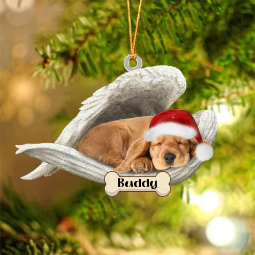 Vista 66 de Afghan Hounds - Adorno de Navidad con alas de ángel durmiente, recuerdo personalizado para perros 2024, adorno de forma acrílica, regalos