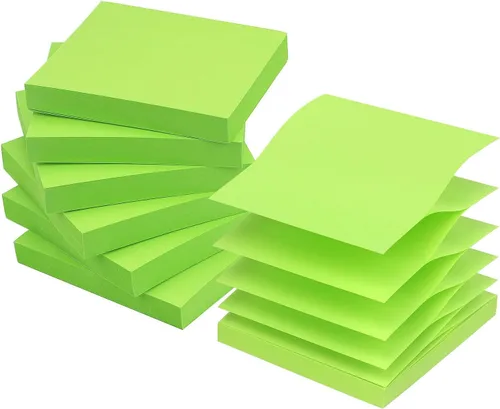 Vista 10 de Early Buy Notas adhesivas emergentes de 3x3, recargas de notas autoadhesivas de color sólido, 6 blocs, 100 hojas/bloc (Azul) Diseño recargable