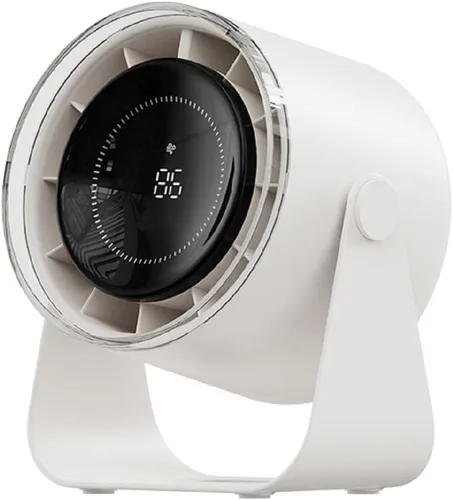 Vista 9 de Ventilador de escritorio pequeño, circulador de aire de escritorio ultra silencioso de 28 dB con inclinación ajustable de 115°, 100 velocidades