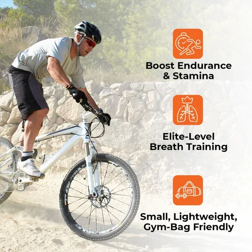 Vista 3 de El Breather Fit - Entrenador de pulmones para atletas - Dispositivo portátil de ejercicio de respiración para los pulmones - Fortalecedor