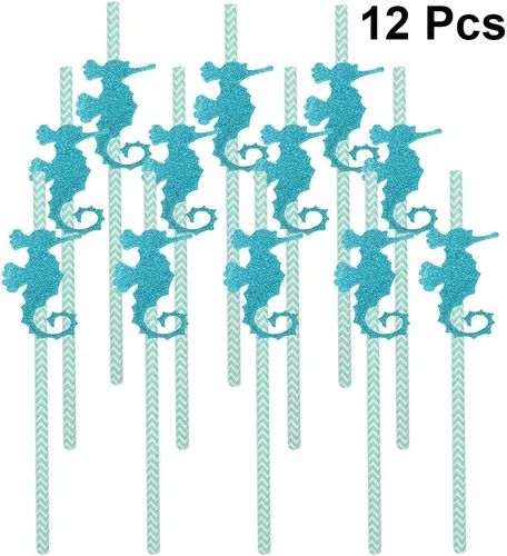 Vista 4 de Pajitas de papel para fiestas, pajitas de papel, 12 uds