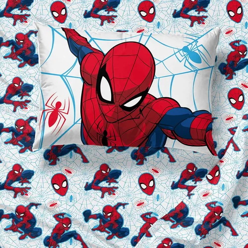 Vista 5 de Jay Franco Marvel Spiderman Webtastic - Juego de ropa de cama de 5 piezas tamaño individual, incluye edredón reversible y juego de sábanas, ropa