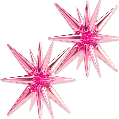 Vista 10 de Globos de papel de aluminio con forma de estrella negra de PartyWoo, 2 piezas de 42 pulgadas, grandes, con puntas explosivas, de Mylar