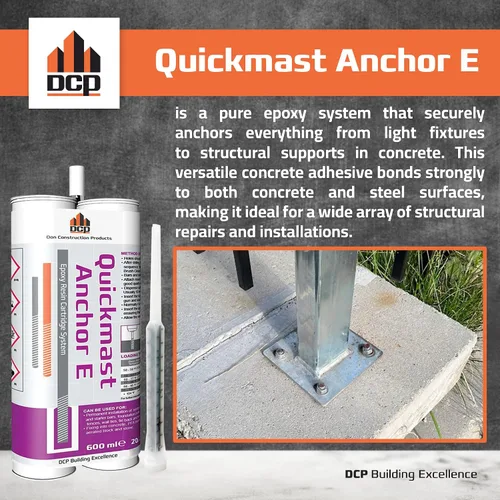 Vista 2 de DCP Quickmast Anchor E - Epoxi de anclaje de hormigón – Dos partes, cartucho doble, sistema epoxi de ajuste rápido para barras de refuerzo, varillas