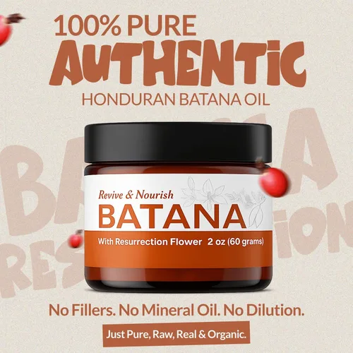 Vista 3 de Au Natural Organics Aceite de batana 100% puro con flores de resurrección para el crecimiento, hidratación, restauración, protección y volumen