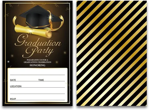 Vista 3 de FujLoy 20 tarjetas con sobres, invitaciones para fiestas de graduación 2025, 2025 universidad, escuela secundaria, celebración de graduación 005