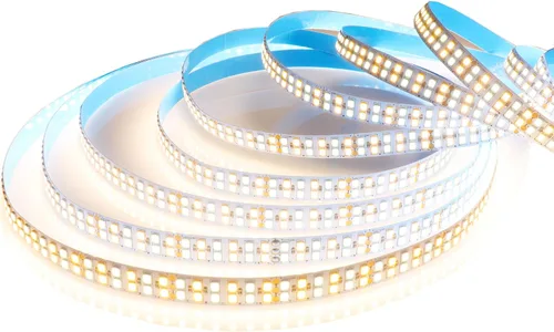 Vista 8 de Tira de luces LED sintonizables de 12 V CC CCT blanco cálido blanco frío 3000K-6500K 1680LEDs 16.4ft SMD 2835 Luces de cinta LED no impermeables